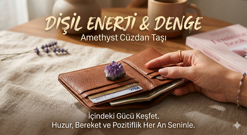 Kadınlarda dişil enerji ve istek arttıran Cüzdan boy ametist taşı