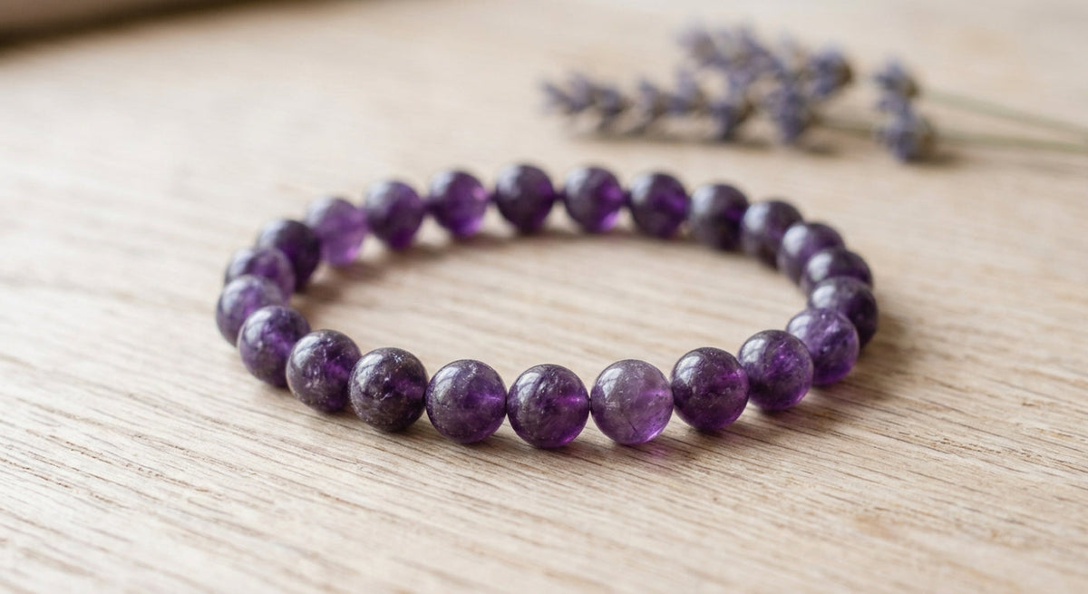 Mor quartz taşı bileklik