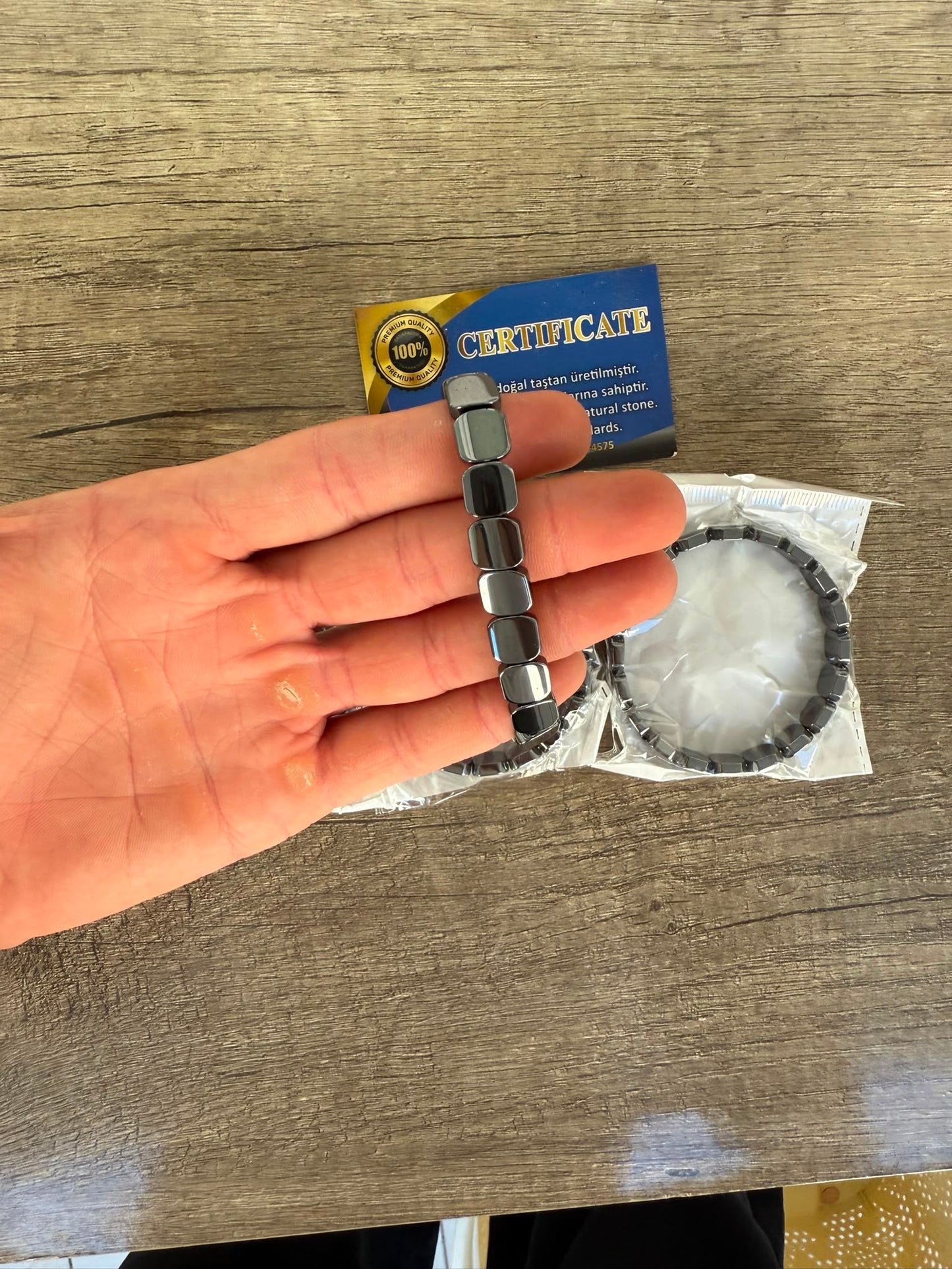 Hematit Premium Maskülen Erkek Bilekliği